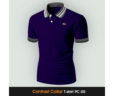 Contrast Collar T-shirt PC-05
